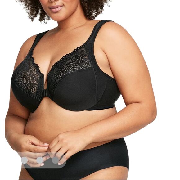 Glamorise Front- Closure WonderWire Bra (NWOT) - 40F - Black - Picture 3 of 8